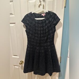 Ted Baker - Black houndstooth mini cocktail dress - size 4